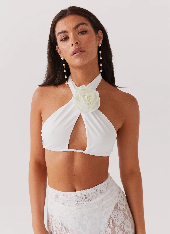 Lori Crossover Crop Top - White Streetwear Style for 