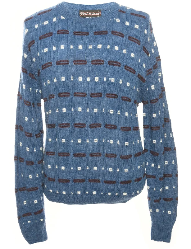 Blue Patterned Jumper - M purpose