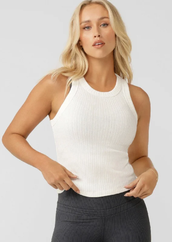 Lorna Jane Scoop Neck Essentials Tank - Porcelain Vacation