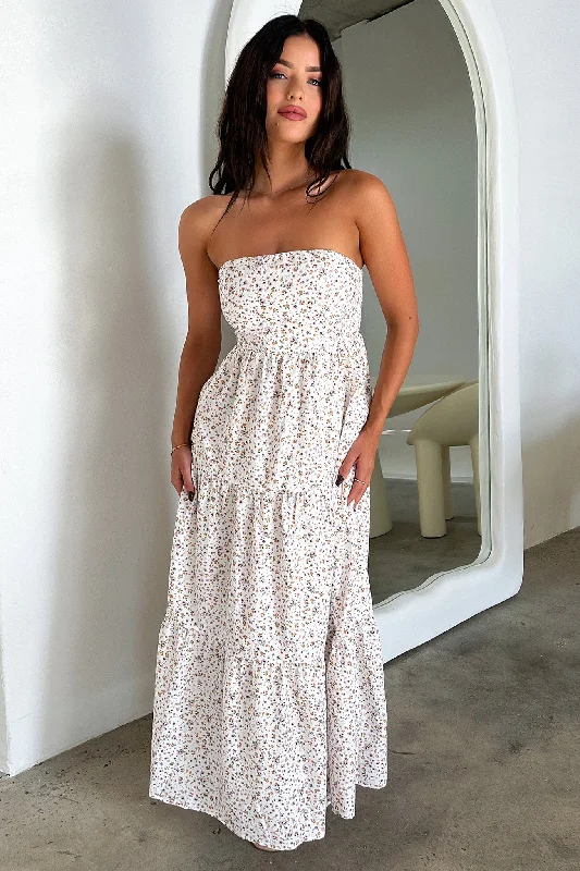 Hailey Maxi Dress - White floral Sharp Women's Italian