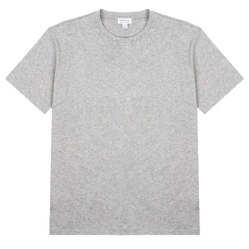 Sunspel Womens Boy Fit T-Shirt Grey Melange Elegant Women's Formal 