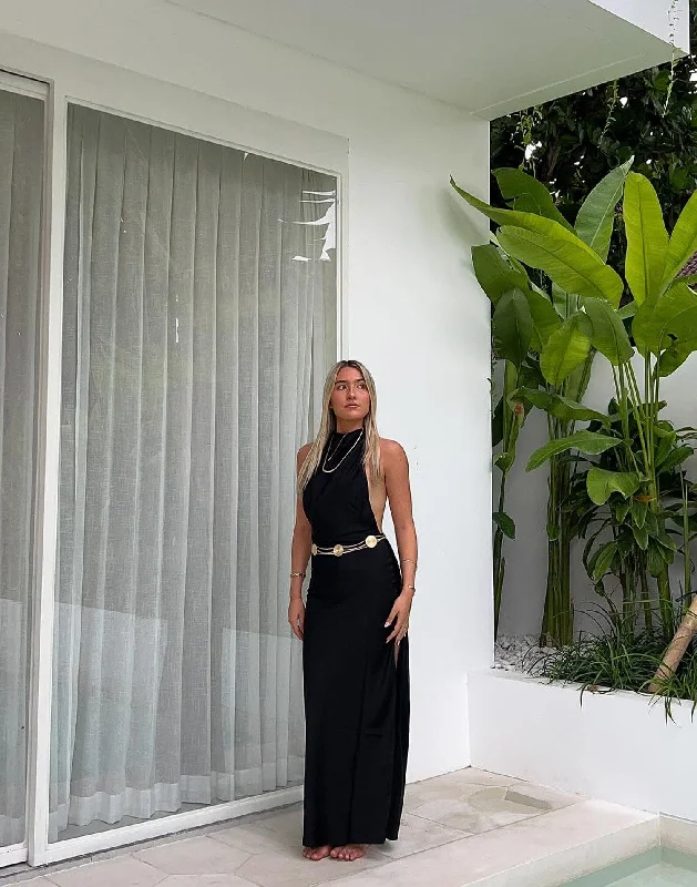 Clara Maxi Dress (Black) Dynamic Women's Moto