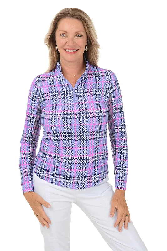 Lavender Judith Plaid UPF50+ Sun Shirt