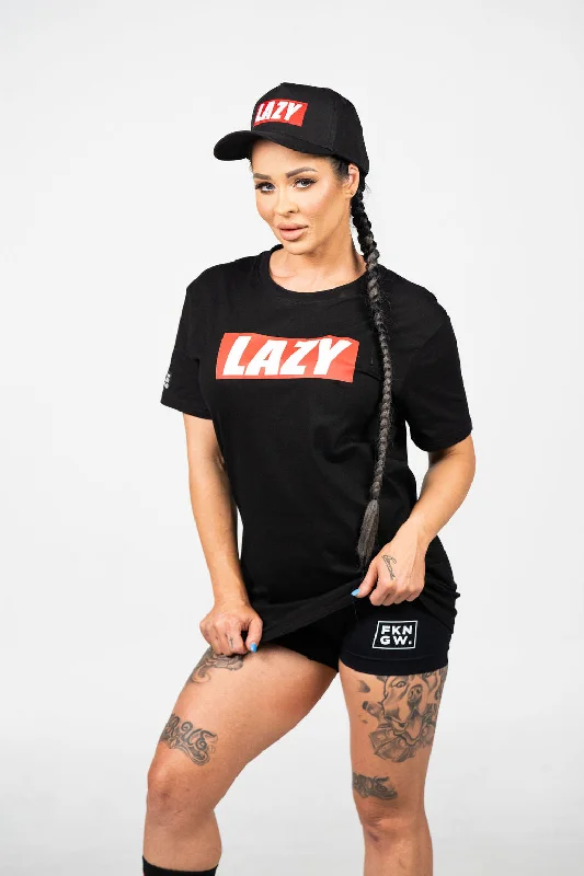 LAZY | Women's Gym T-Shirt | Black