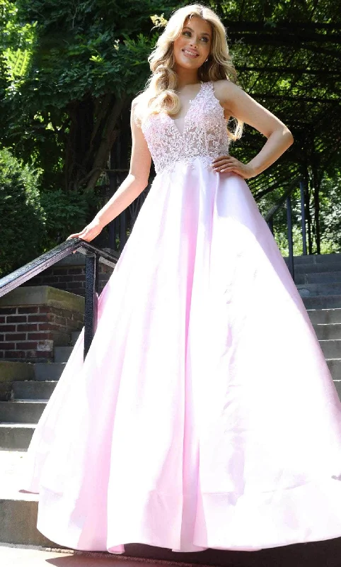 Colors Dress 2914 - Applique A-Line Prom Gown Traditional Women's Wool