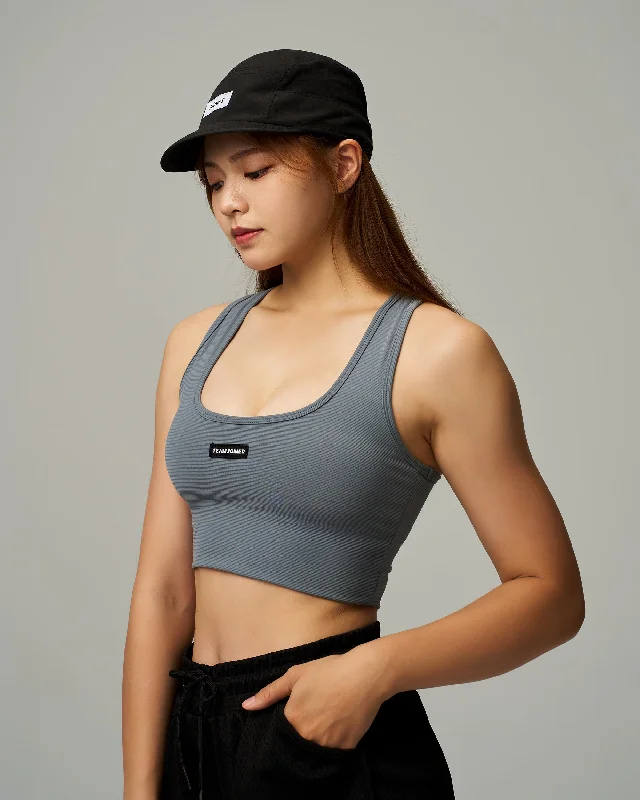 Label Ribbed Sports Bra