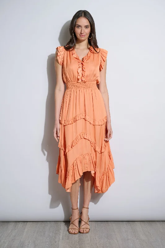 Ruffle Midi Dress Youthful Women's Anime - inspired