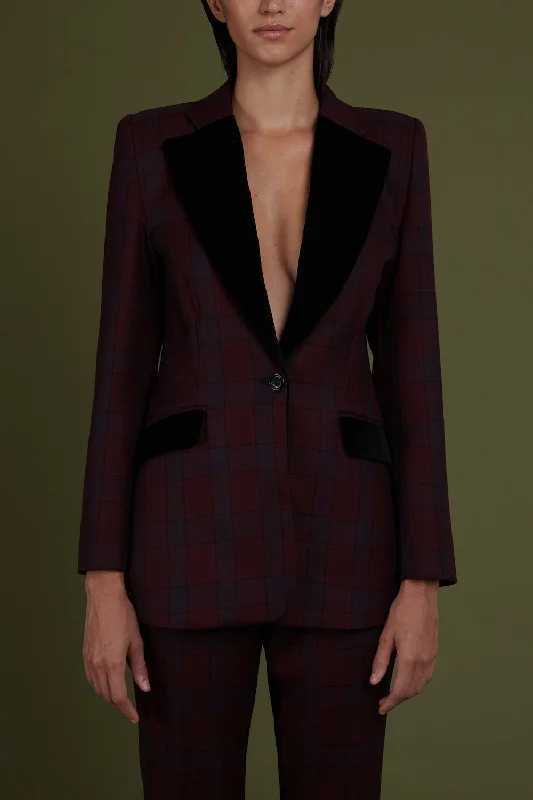 Blazer tartán rojo Youthful Women's Anime - inspired