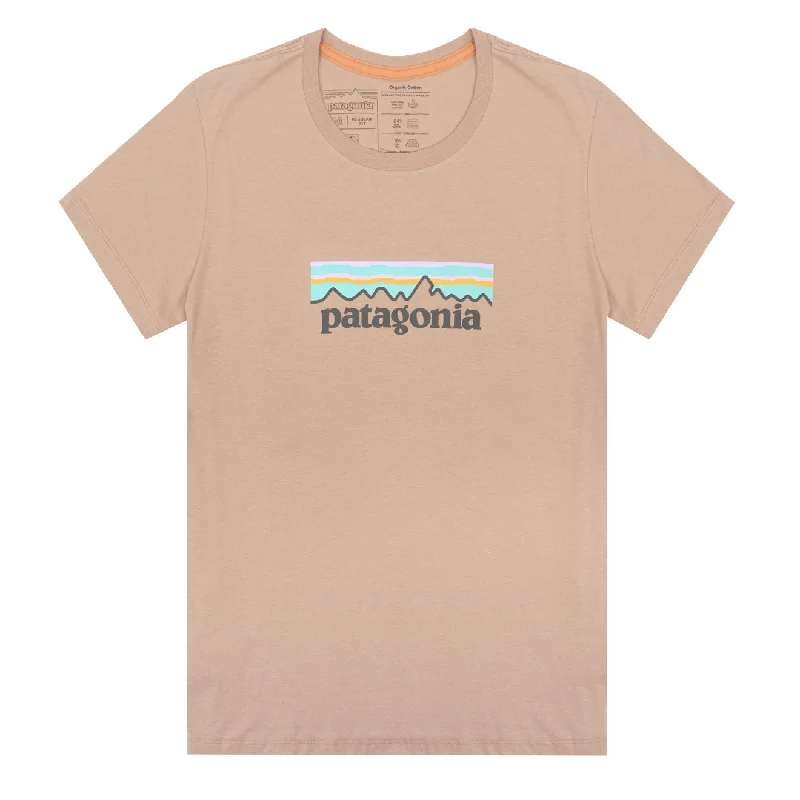Patagonia Womens Pastel P-6 Logo Organic Crew T-Shirt Pamp Tan Youthful Women's Anime - inspired