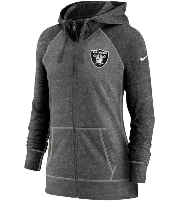 Nike Women's Las Vegas Raiders Gym Vintage Raglan Full-Zip Hoodie Sporty Women's Athleisure Nike Women's Las Vegas Raiders Gym Vintage Raglan Full-Zip Hoodie Sporty Women's Athleisure