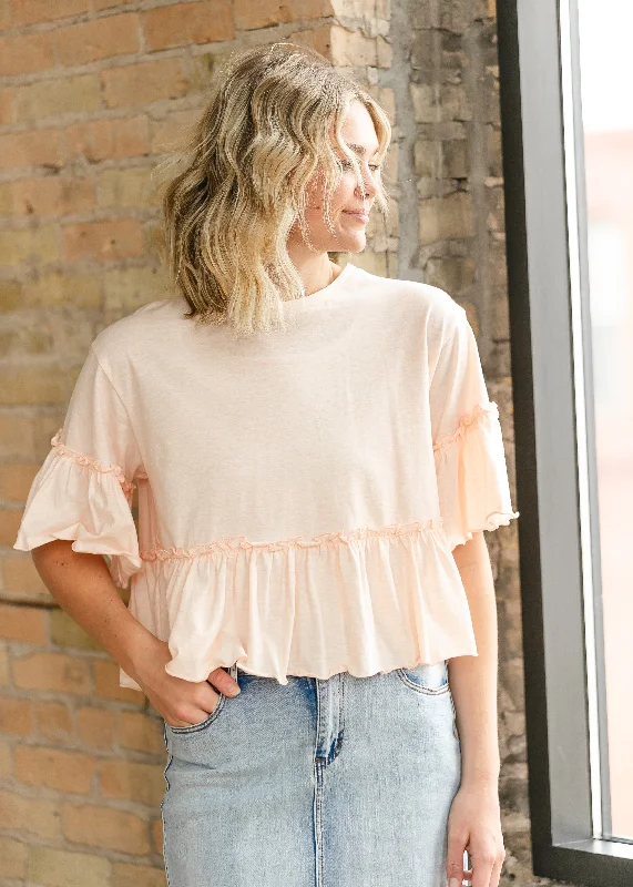 Taytum Ruffle Sleeve Peplum Top- FINAL SALE Trendy Women's 