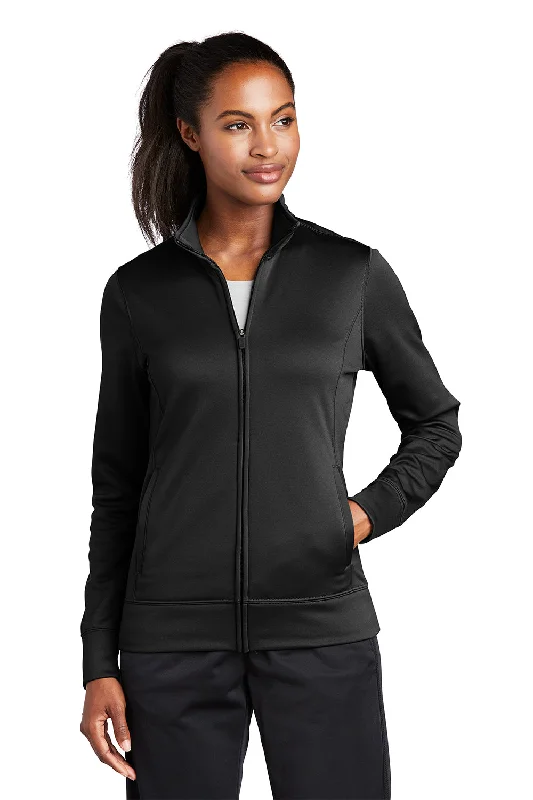 Sport-Tek Womens Sport-Wick Moisture Wicking Fleece Full Zip Sweatshirt w/ Pockets - Black Bold Women's Animal Print Sport-Tek Womens Sport-Wick Moisture Wicking Fleece Full Zip Sweatshirt w/ Pockets - Black Bold Women's Animal Print