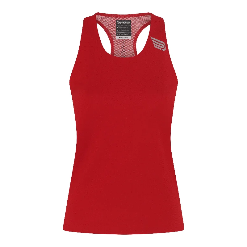 Pressio Women’s Run Elite Singlet - FRD/SLV Adventure
