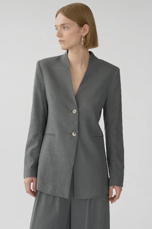 CHET BLAZER - STONE - RAW SILK Modern Women's Tech