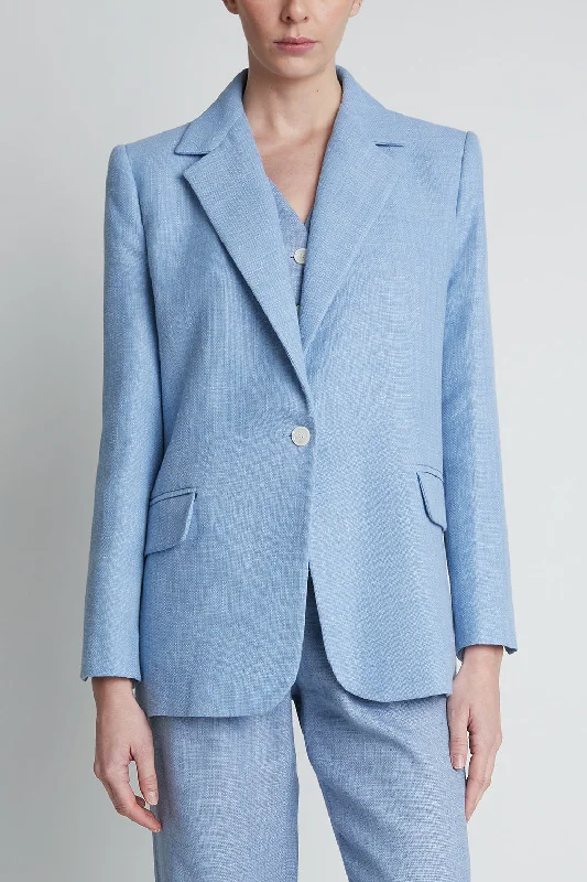 Blazer oversize lino azul Polished Women's Silk