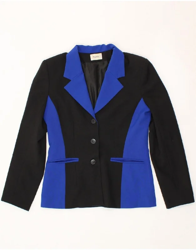 PIMKIE Womens 3 Button Blazer Jacket IT 44 Medium Black Colourblock Streetwear Style for PIMKIE Womens 3 Button Blazer Jacket IT 44 Medium Black Colourblock Streetwear Style for
