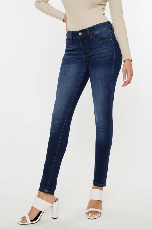 Mid Rise Gradient Skinny Jeans Cool Women's Distressed
