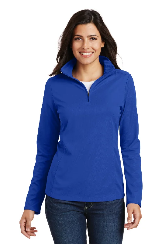 Port Authority Womens Moisture Wicking 1/4 Zip Sweatshirt - True Royal Blue - Closeout Vintage Women's 1970S Port Authority Womens Moisture Wicking 1/4 Zip Sweatshirt - True Royal Blue - Closeout Vintage Women's 1970S