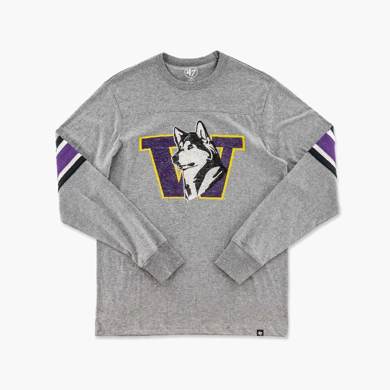 Washington Huskies Slate Grey Premier Brex Long-Sleeve T-Shirt Classic Women's Tweed