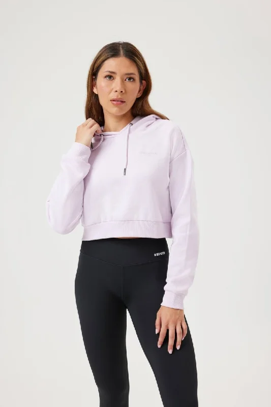 INSPORT WOMEN'S CARLA CROPPED LAVENDER PURPLE HOODIE Monochromatic Office Style