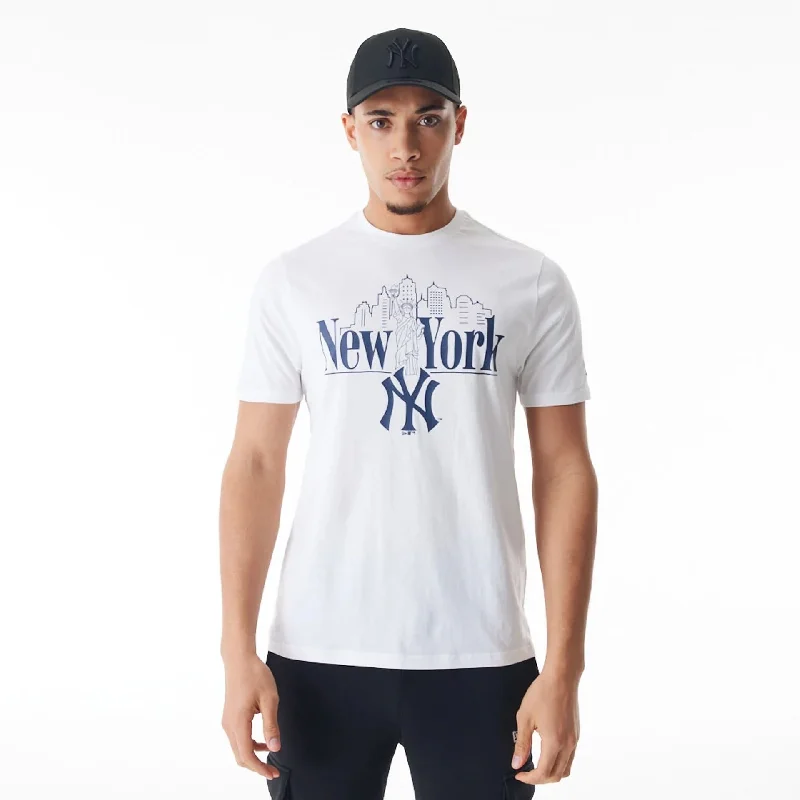 New York Yankees MLB Graphic White T-Shirt Modern Women's 
