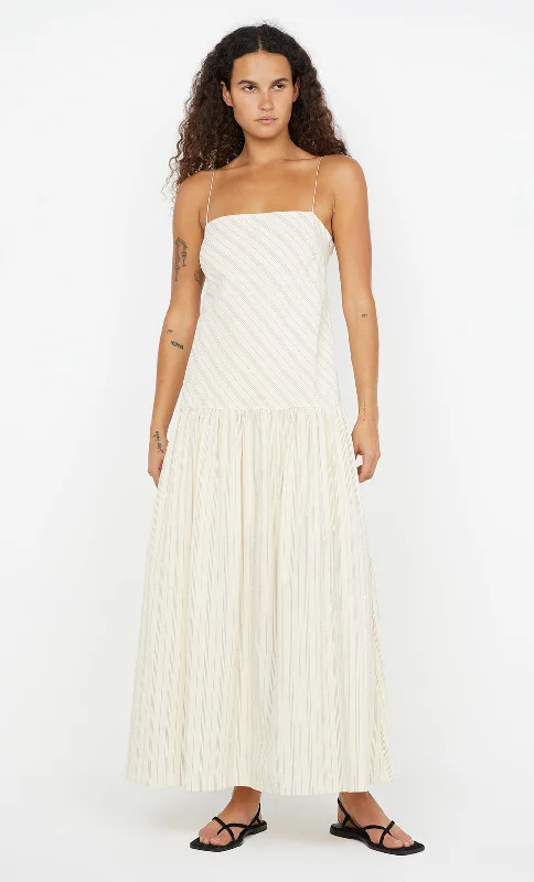 PEYSON MAXI DRESS - CREAM/BLACK STRIPE Refined Women's Velvet