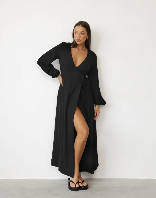 Mori Maxi Dress (Black) Sophisticated Women's Tailored