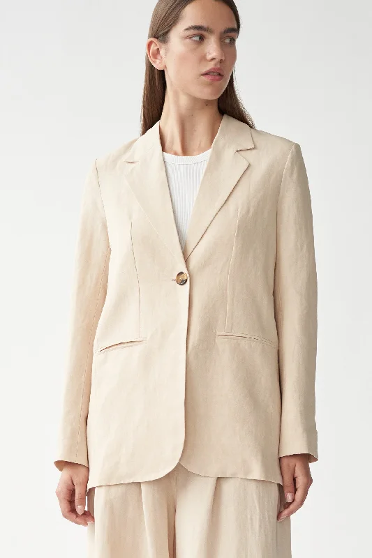 OTIS BLAZER - CREME - SILK/LINEN European