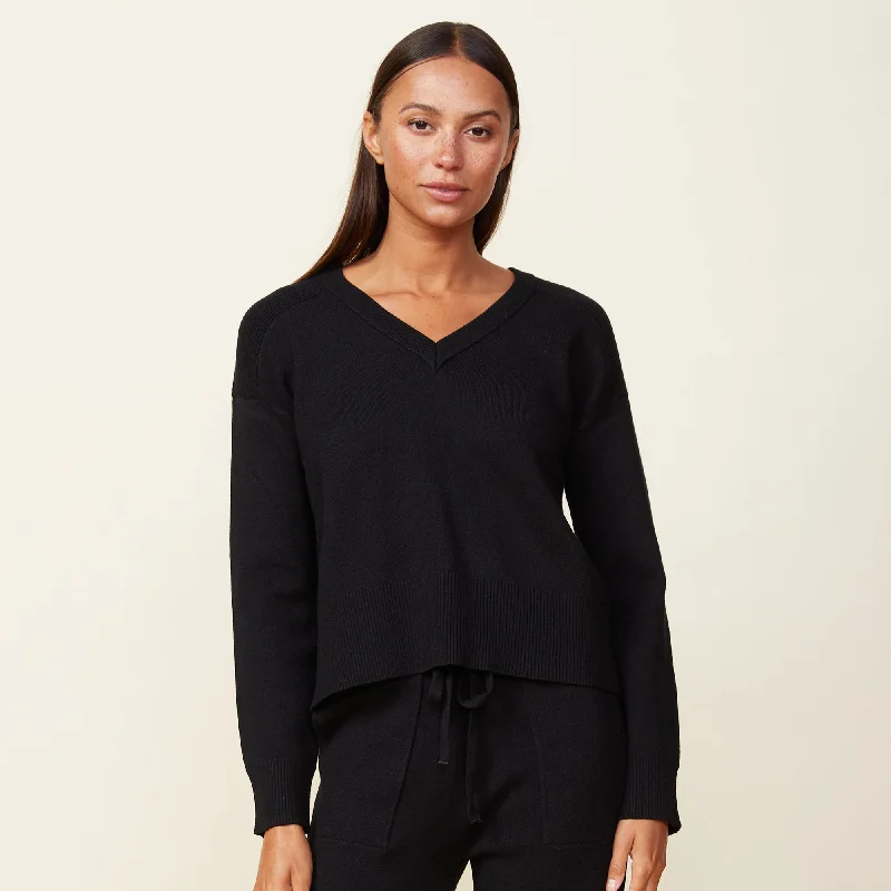 Soft Knit V Neck Sweater Stylish Women's Neon