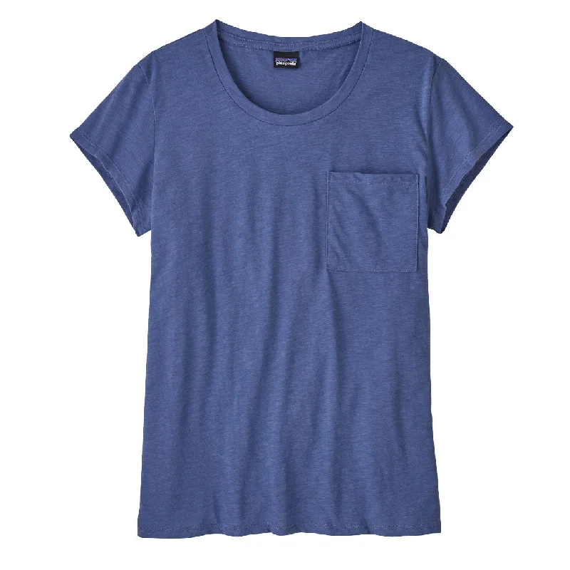 Patagonia Womens Mainstay T-Shirt Current Blue Laid - back Women's Vibe