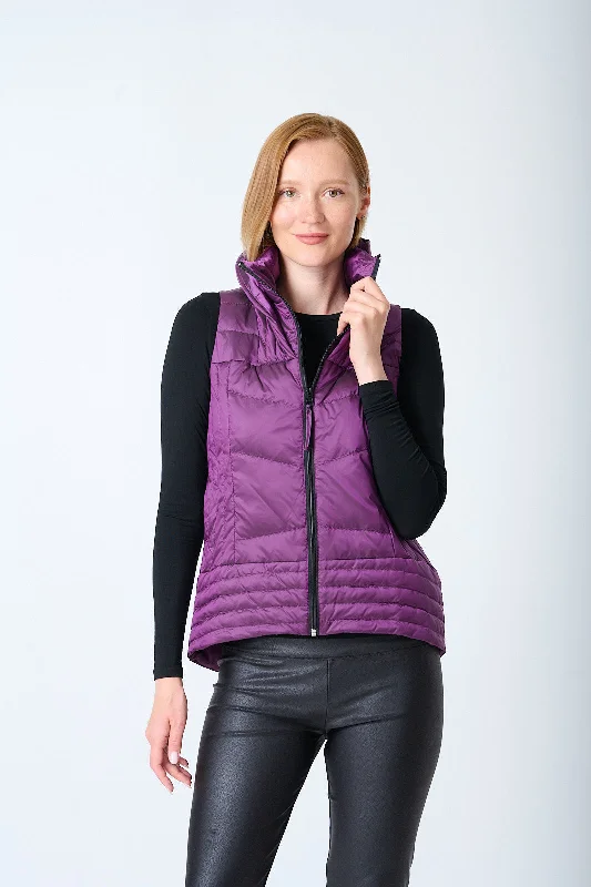 Metallic Quilted Vest Athletic Women's High - 