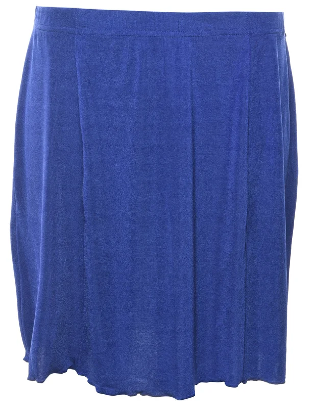 Blue Mini Skirt - M Monochromatic Office Style