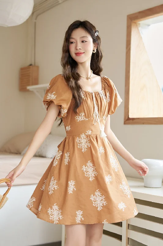 A-line Floral Midi Dress for Women