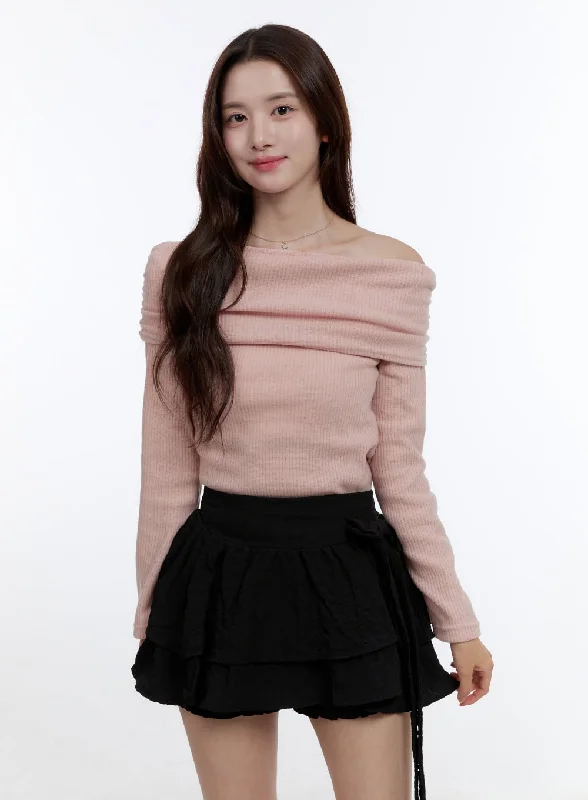Elegant Off Shoulder Long Sleeve OO407 Practical Women's Quick - dry