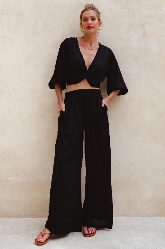 Wide Leg Pants Sleek Women's Metallic