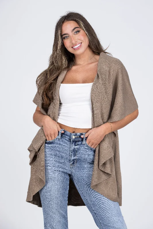 Treating Me Women's Chic Waterfall Hem Shawl Vest