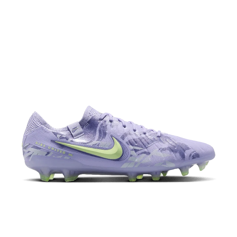 Nike United Tiempo Legend 10 Elite-Purple Agate/Barely Volt Stylish Women's Neon