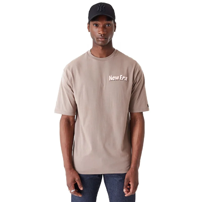 New Era Character Graphic Brown Oversized T-Shirt Unique Women's Upcycled