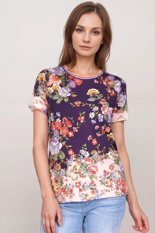 Johnny Was Janie Favorite Short Sleeve Crew Neck Tee T17924 Relaxed Women's Beachy