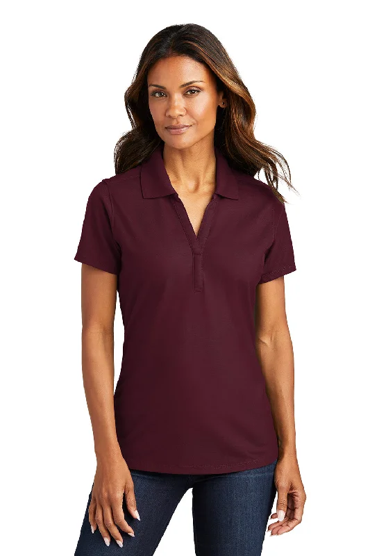 Port Authority Womens EZPerformance Moisture Wicking Short Sleeve Polo Shirt - Maroon - Closeout Relaxed Women's Beachy Port Authority Womens EZPerformance Moisture Wicking Short Sleeve Polo Shirt - Maroon - Closeout Relaxed Women's Beachy