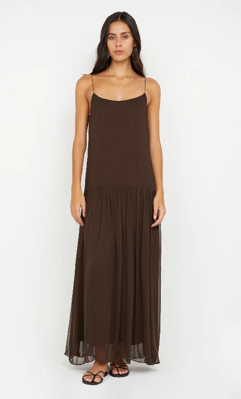 INKA MAXI DRESS - CHOCOLATE Earthy Women's Hemp - based