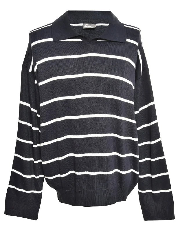 Blue Striped Jumper - M Youthful Women's Pop