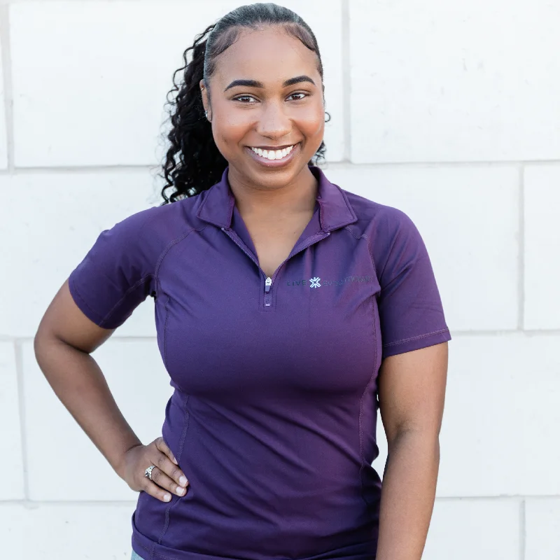 LE Sport 2.0 LS Polo Shirt - Plum Feminine Women's Soft 