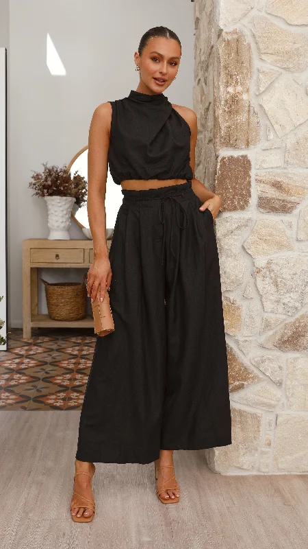 Stella Set - Black Casual Women's Loose - fitting