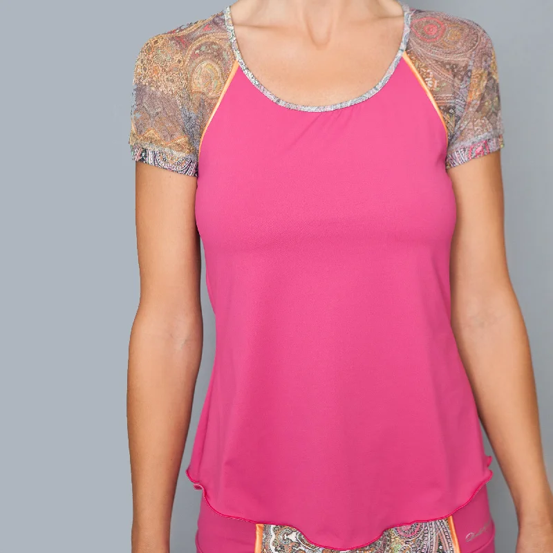 Jewel Cap Sleeve Top (ruby) Gym