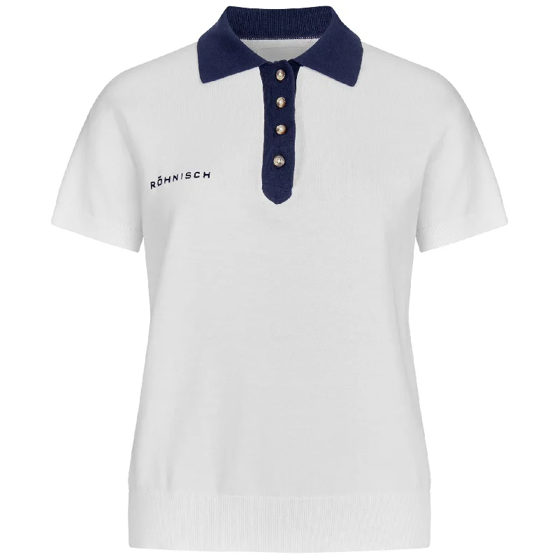 Womens Logo Knit Polo White - SS24 Modern Women's 