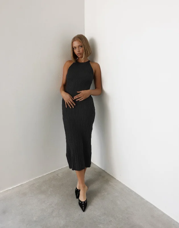 Vivian Maxi Dress (Black) Laid - back Women's Vibe
