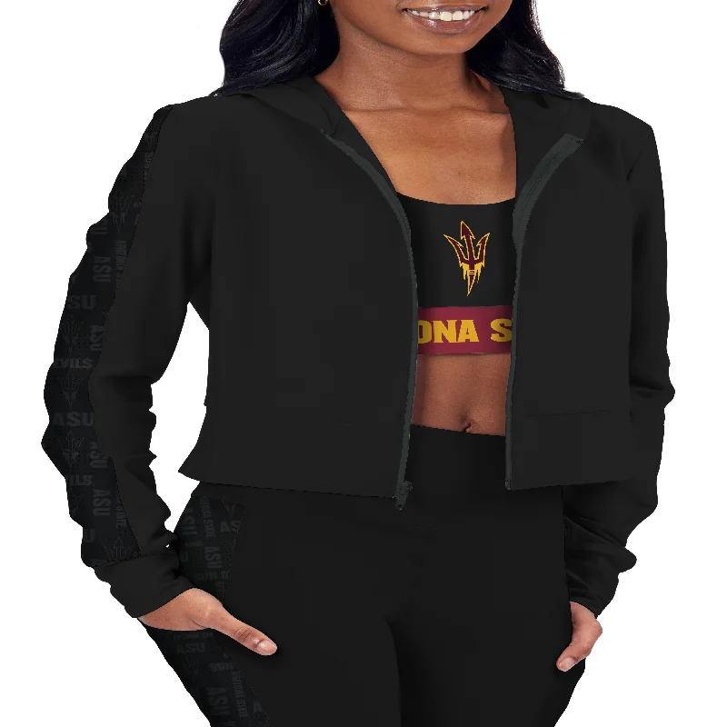 ASU Crop Zip Hoody BLK Bohemian Women's Free