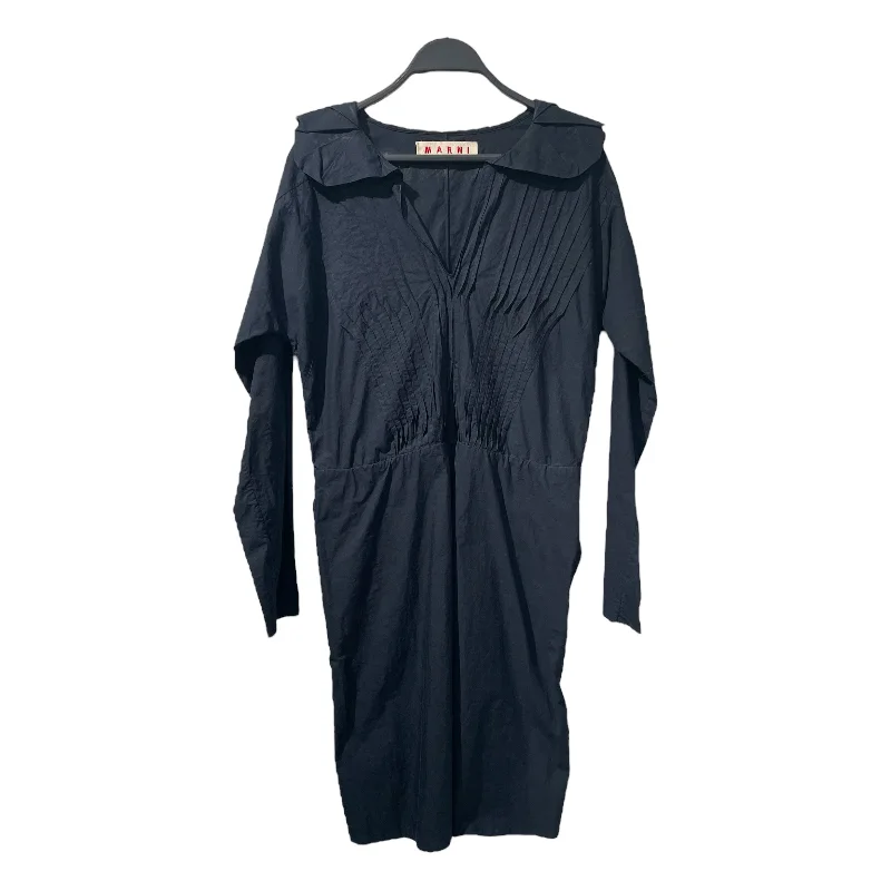 MARNI///LS Dress/38/Plain/Cotton/NVY//W [Designers] Design/