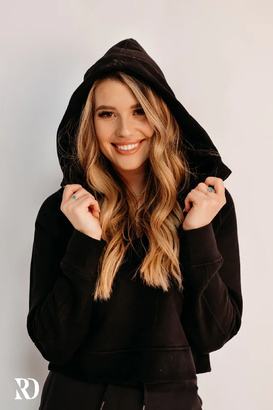 BLACK LEVEL UP HOODIE | RD ESSENTIALS Confident Women's Power